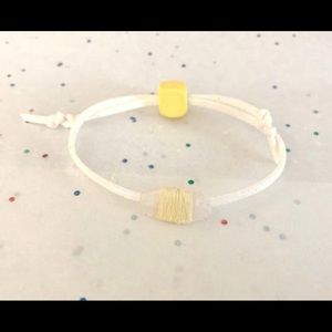 Children’s soft leather cording bracelet with small Selenite stone.